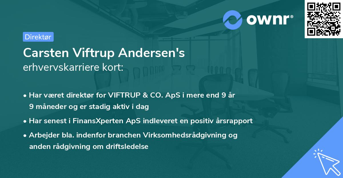 Carsten Viftrup Andersen's erhvervskarriere kort