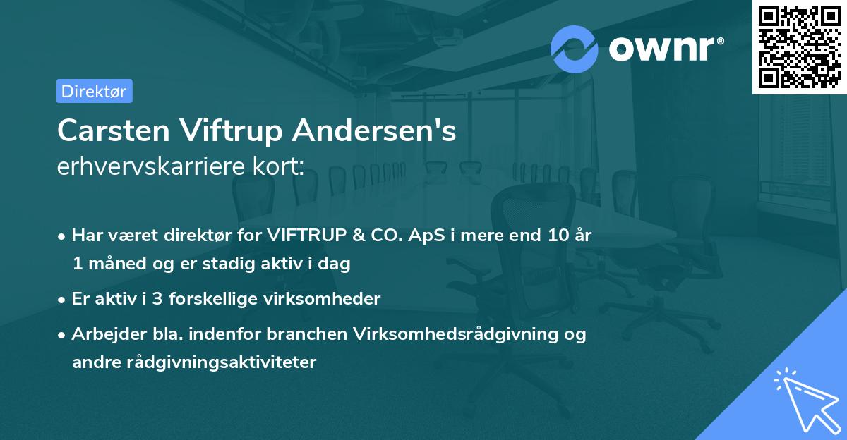 Carsten Viftrup Andersen's erhvervskarriere kort