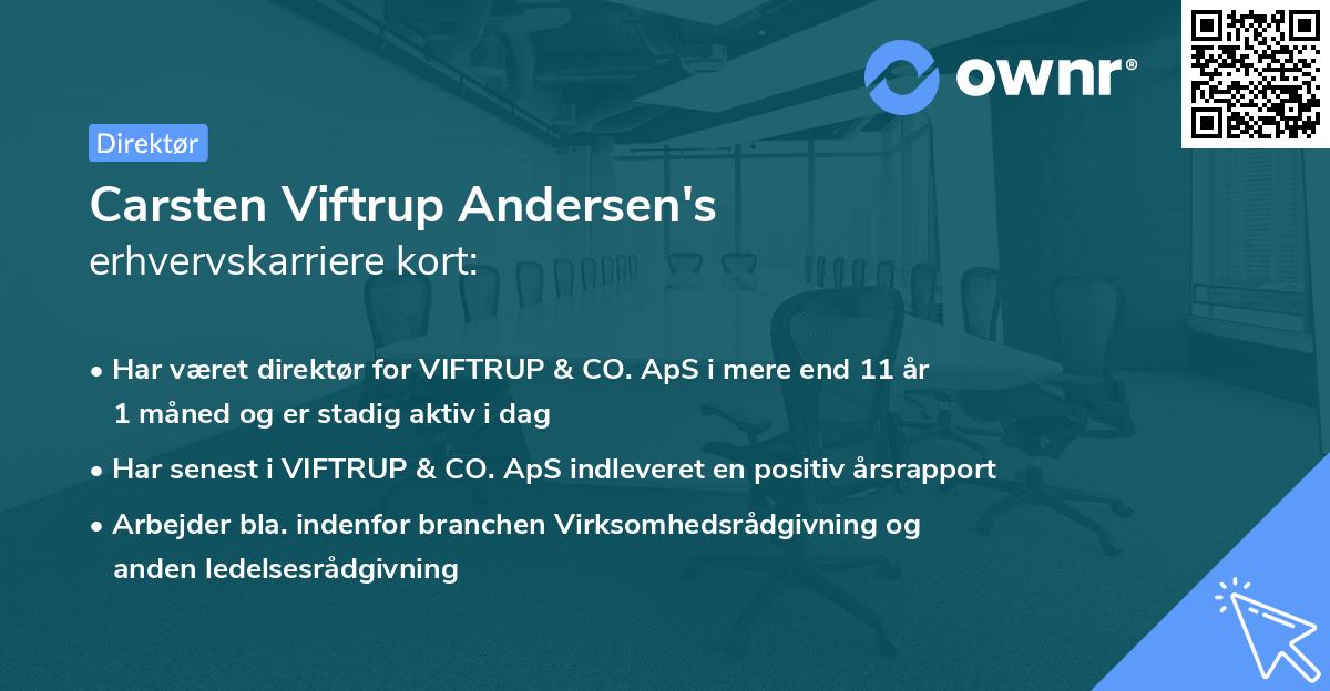 Carsten Viftrup Andersen's erhvervskarriere kort