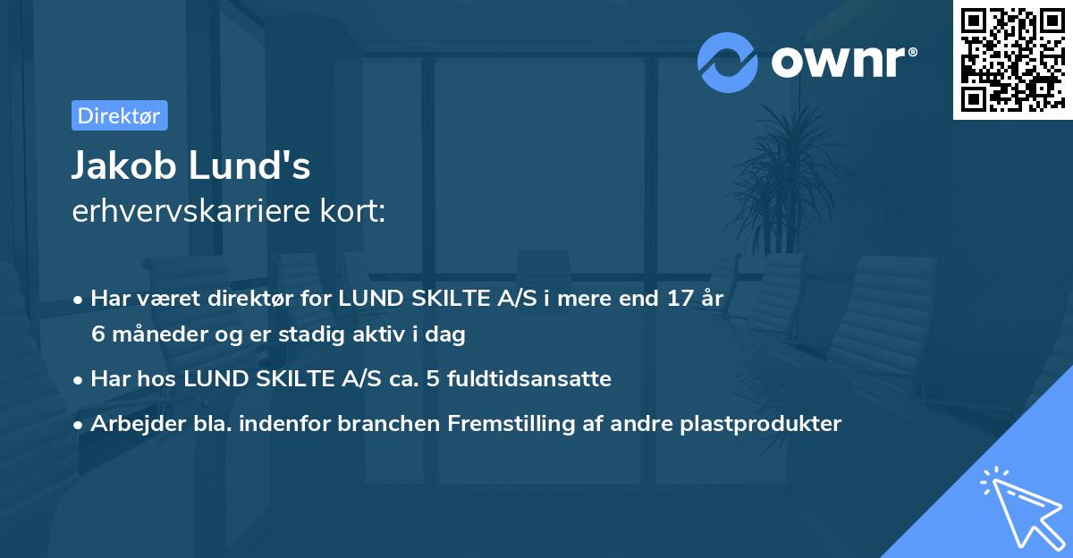 Jakob Lund's erhvervskarriere kort