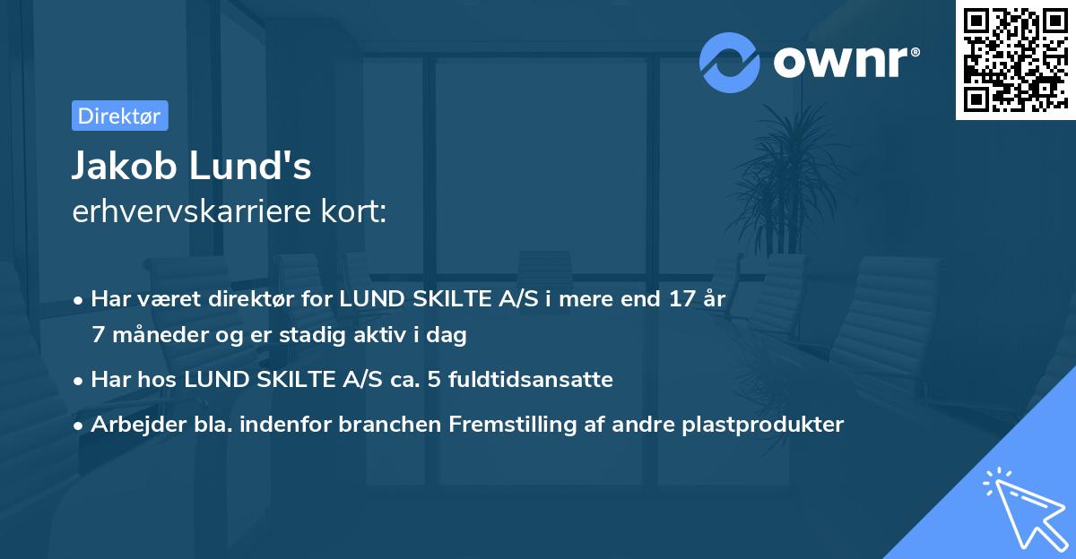 Jakob Lund's erhvervskarriere kort