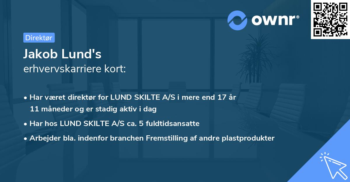 Jakob Lund's erhvervskarriere kort