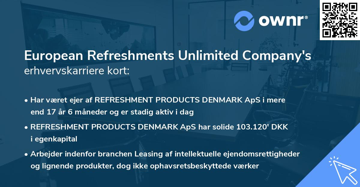 European Refreshments Unlimited Company's erhvervskarriere kort