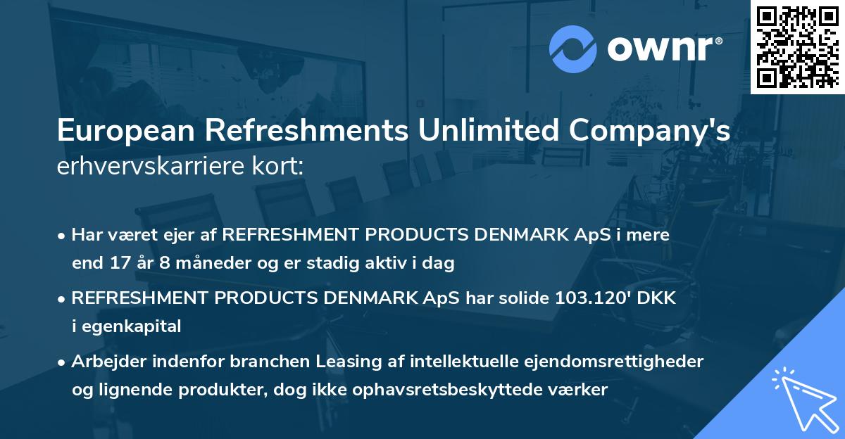 European Refreshments Unlimited Company's erhvervskarriere kort