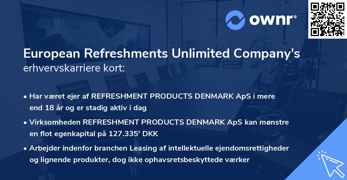 European Refreshments Unlimited Company's erhvervskarriere kort