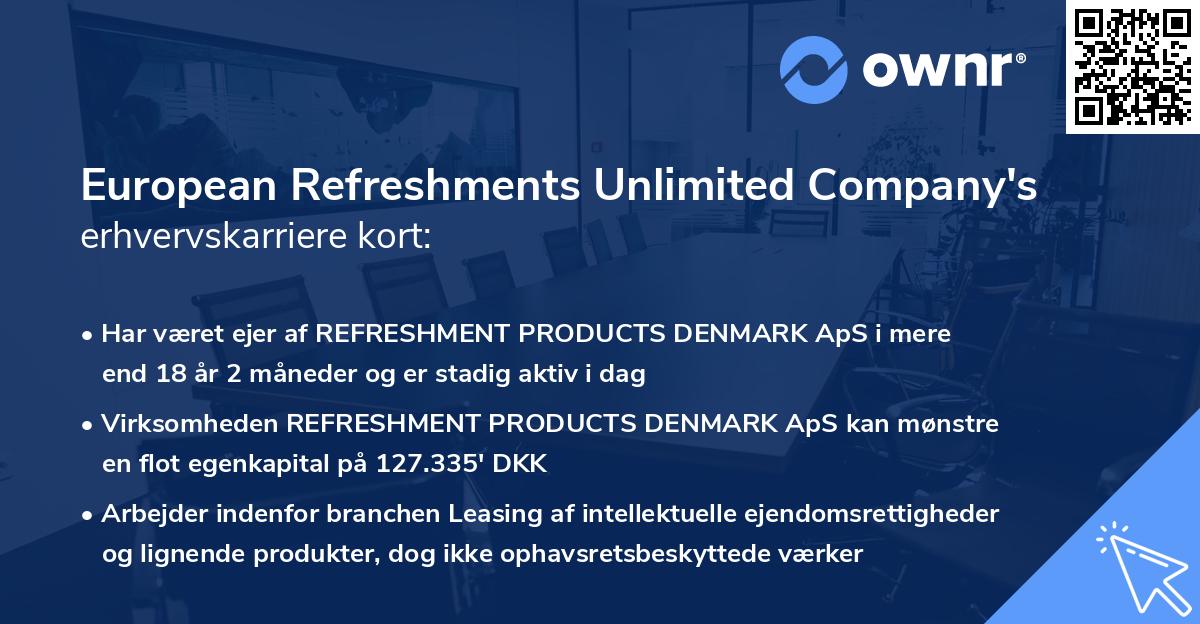 European Refreshments Unlimited Company's erhvervskarriere kort