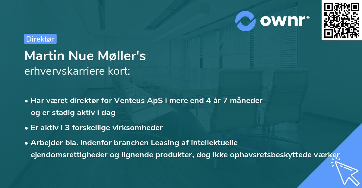 Martin Nue Møller's erhvervskarriere kort