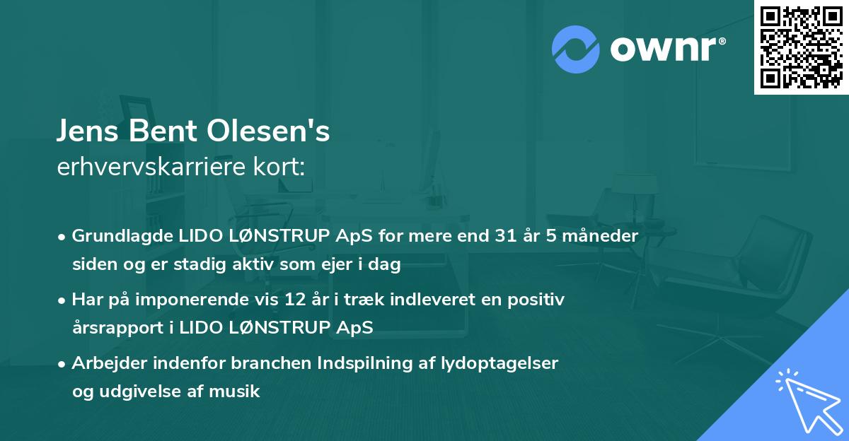 Jens Bent Olesen's erhvervskarriere kort