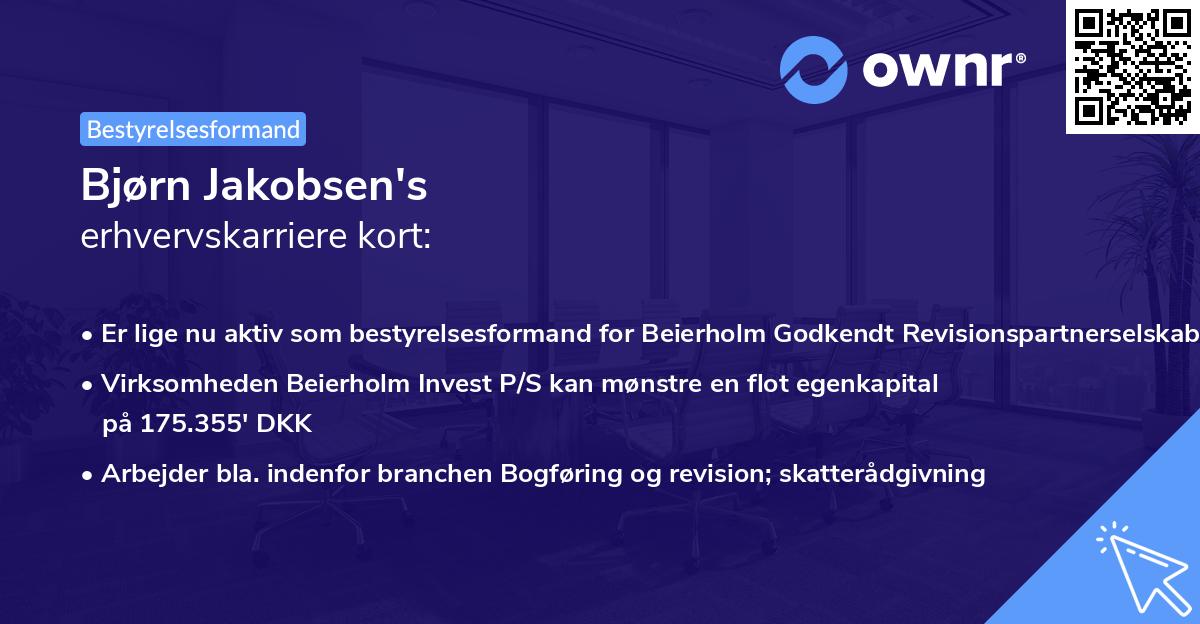 Bjørn Jakobsen's erhvervskarriere kort