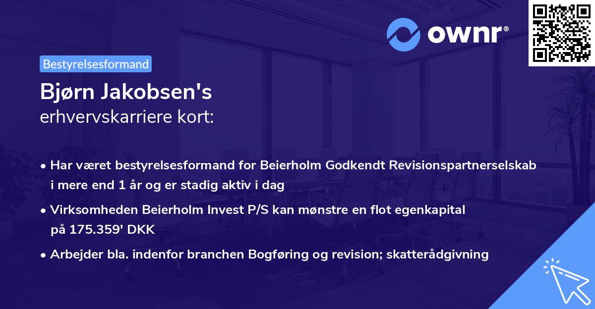 Bjørn Jakobsen's erhvervskarriere kort