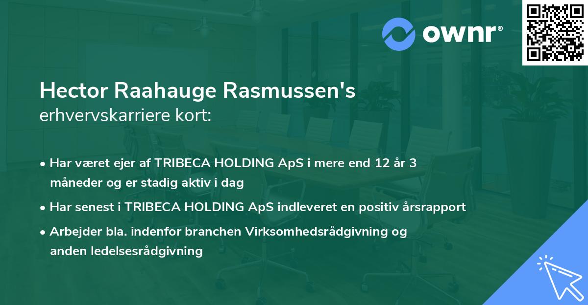 Hector Raahauge Rasmussen's erhvervskarriere kort