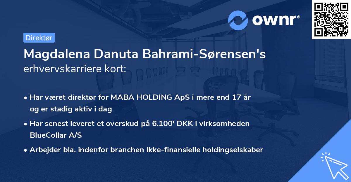 Magdalena Danuta Bahrami-Sørensen's erhvervskarriere kort