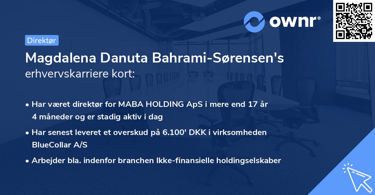 Magdalena Danuta Bahrami-Sørensen's erhvervskarriere kort