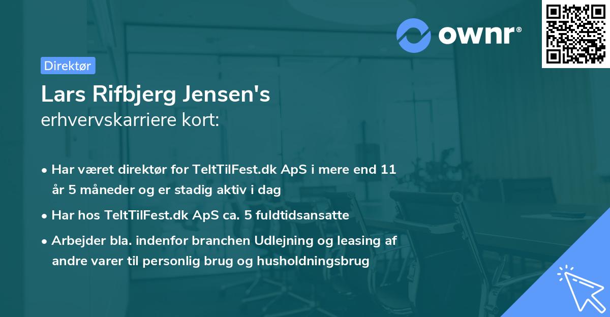 Lars Rifbjerg Jensen's erhvervskarriere kort