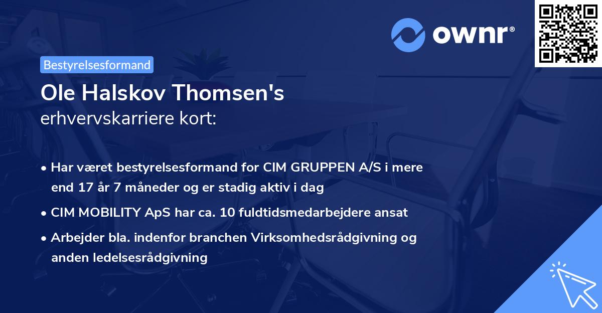 Ole Halskov Thomsen's erhvervskarriere kort