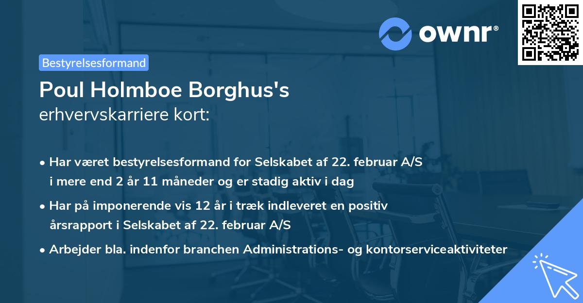 Poul Holmboe Borghus's erhvervskarriere kort