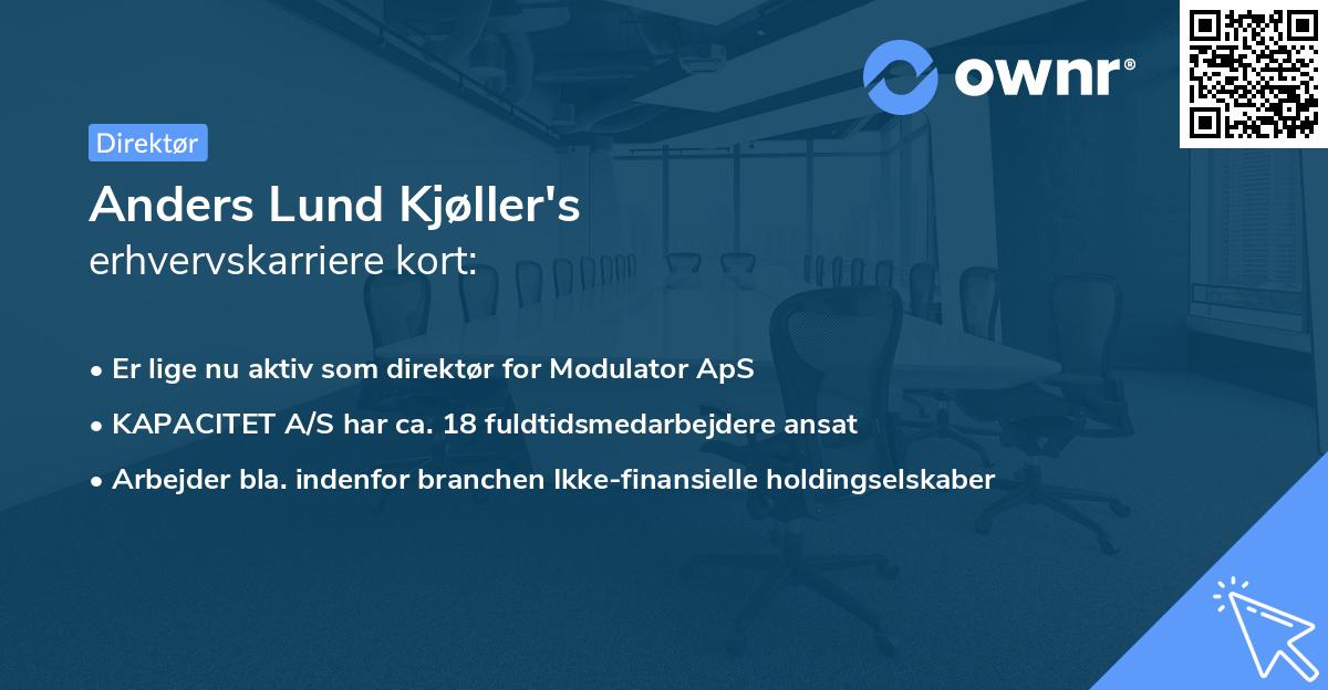 Anders Lund Kjøller's erhvervskarriere kort
