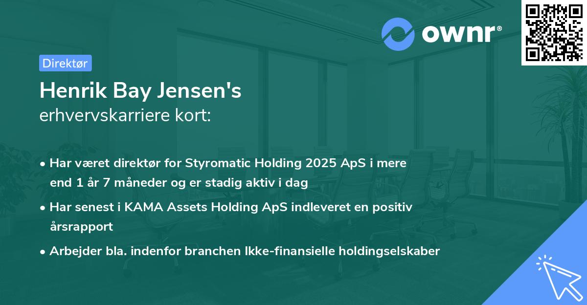 Henrik Bay Jensen's erhvervskarriere kort