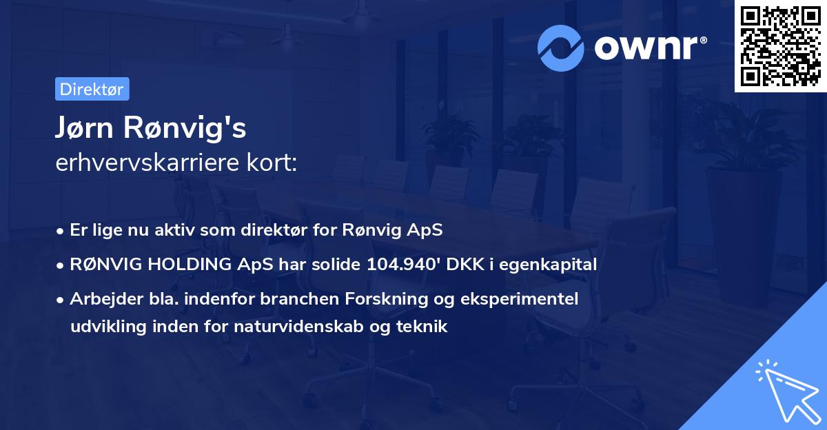 Jørn Rønvig's erhvervskarriere kort