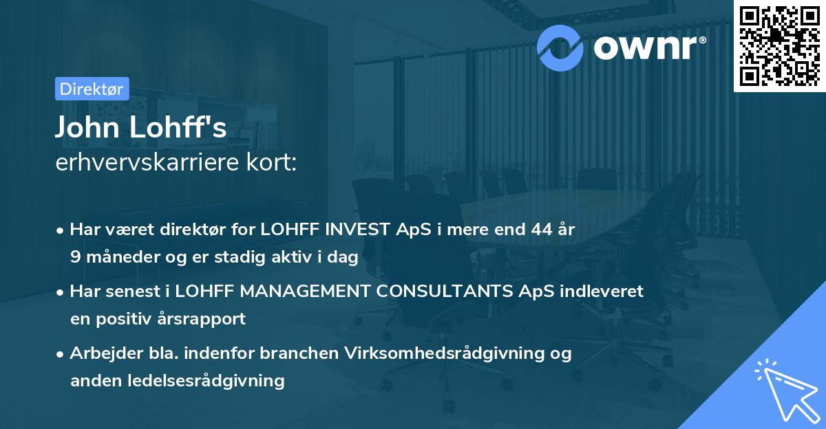 John Lohff's erhvervskarriere kort