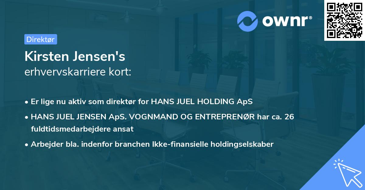 Kirsten Jensen's erhvervskarriere kort