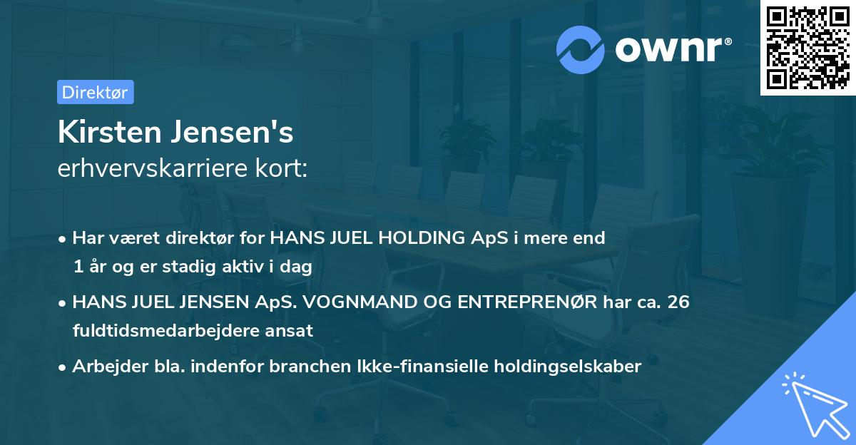 Kirsten Jensen's erhvervskarriere kort