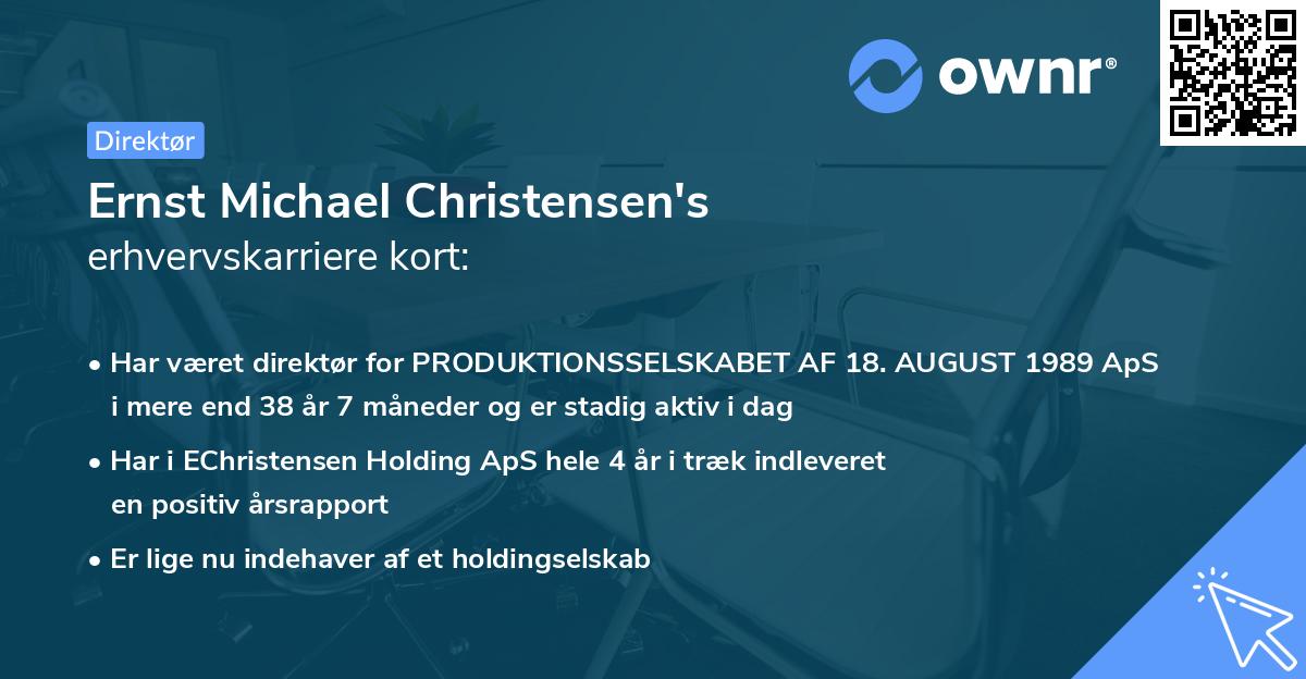 Ernst Michael Christensen's erhvervskarriere kort