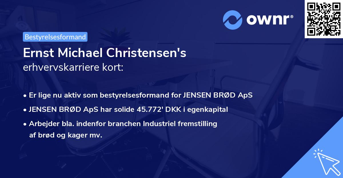 Ernst Michael Christensen's erhvervskarriere kort