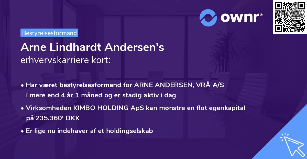 Arne Lindhardt Andersen's erhvervskarriere kort