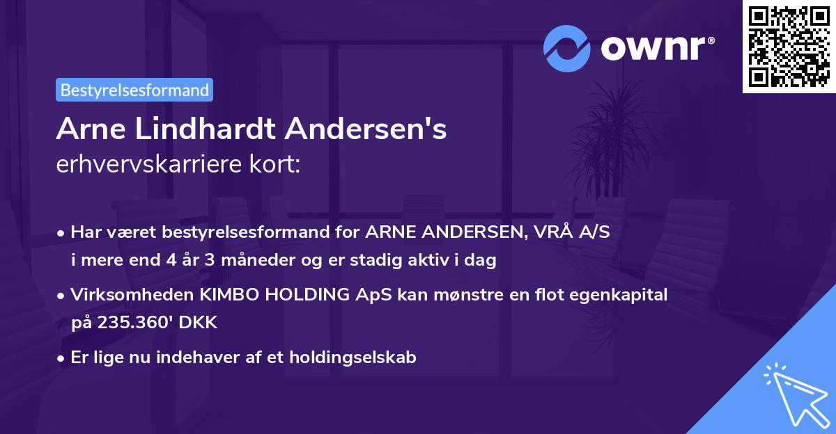 Arne Lindhardt Andersen's erhvervskarriere kort