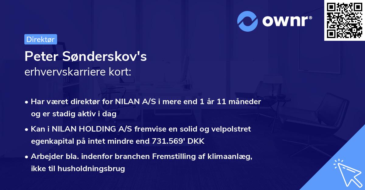 Peter Sønderskov's erhvervskarriere kort