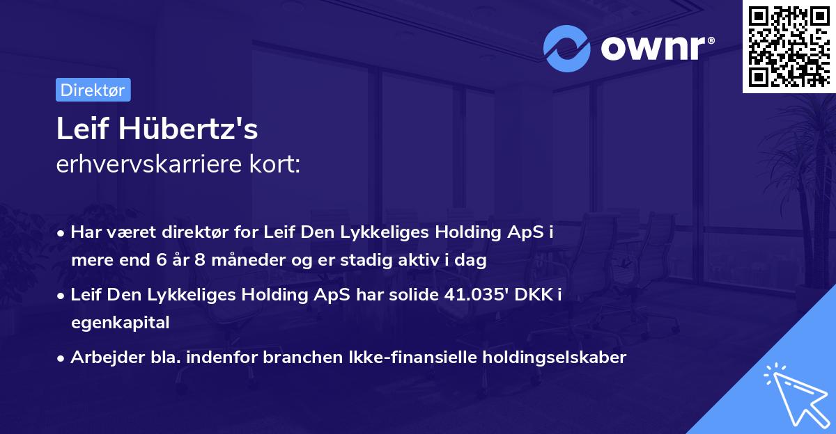 Leif Hübertz's erhvervskarriere kort