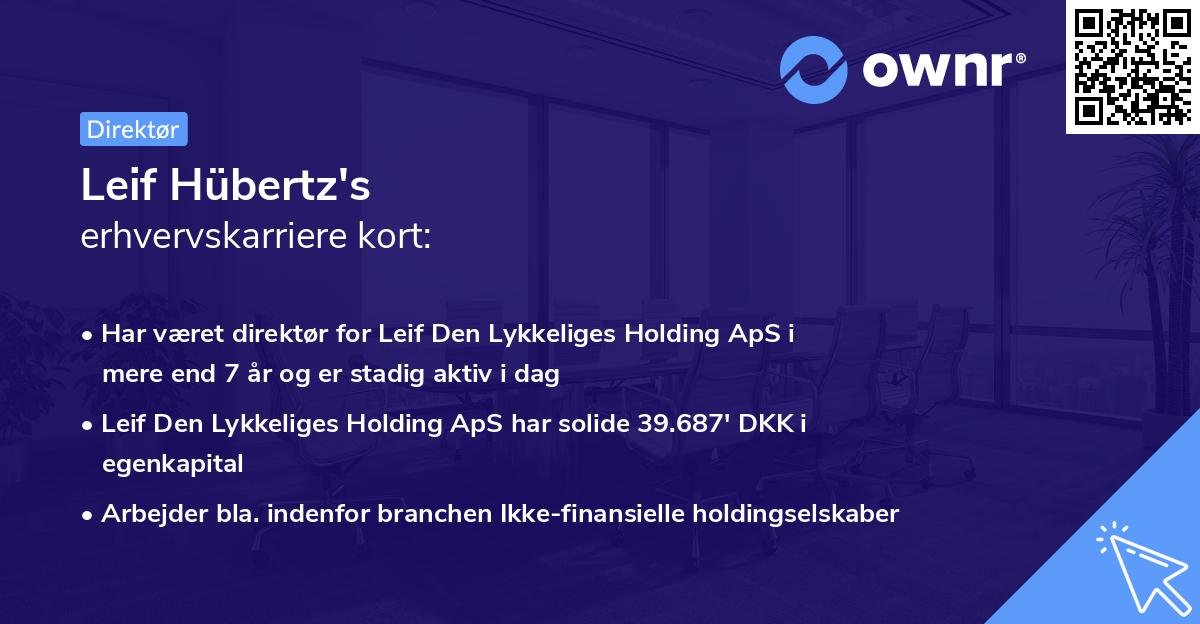 Leif Hübertz's erhvervskarriere kort