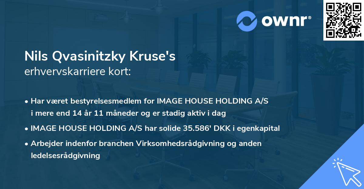 Nils Qvasinitzky Kruse's erhvervskarriere kort
