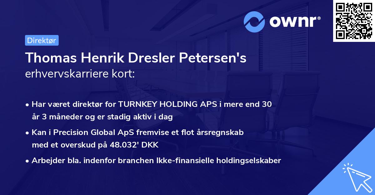 Thomas Henrik Dresler Petersen's erhvervskarriere kort