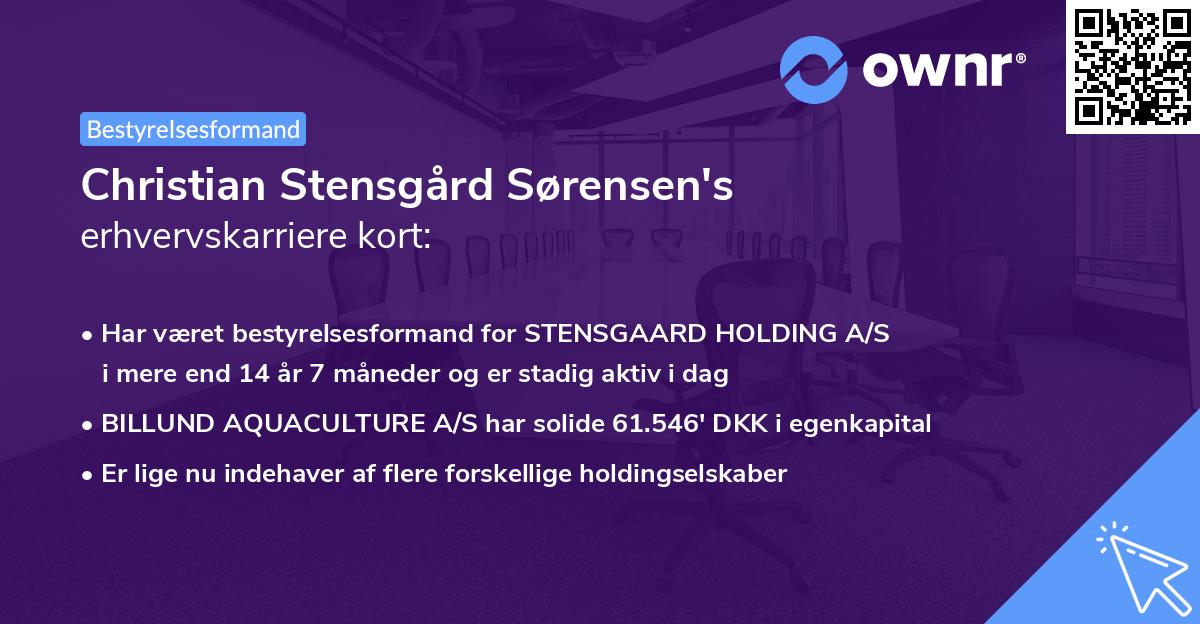 Christian Stensgård Sørensen's erhvervskarriere kort