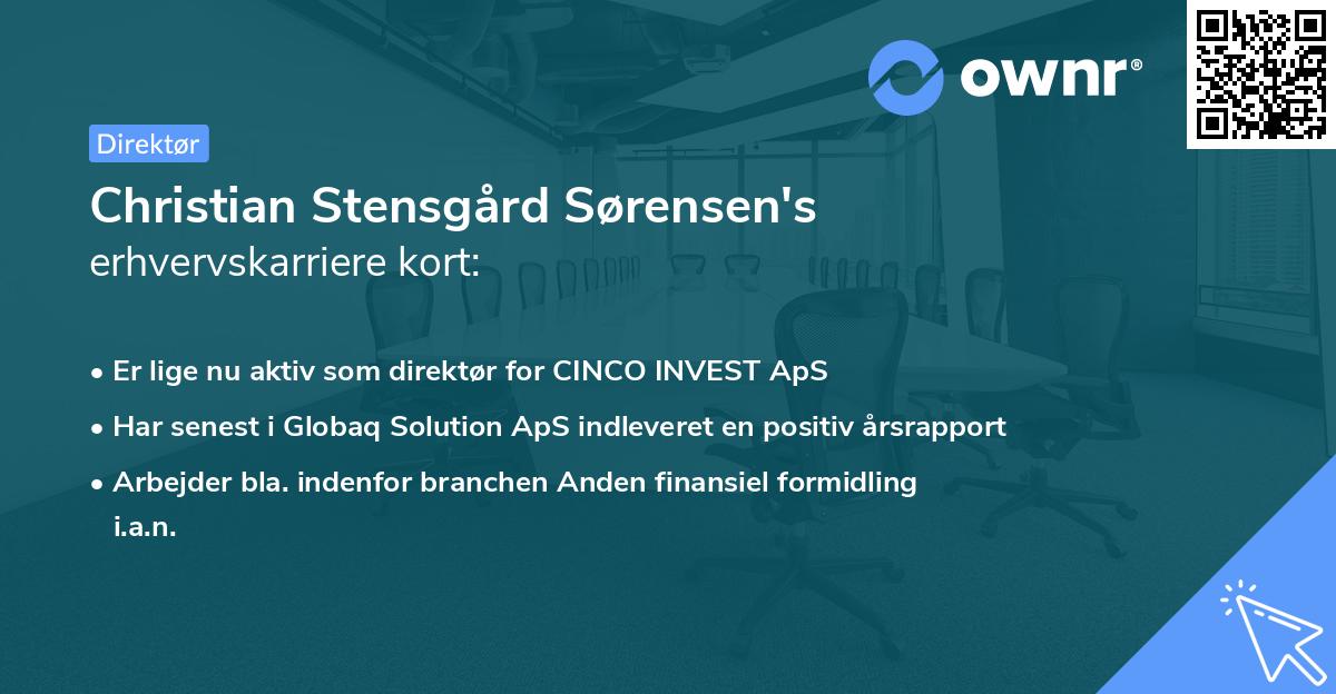 Christian Stensgård Sørensen's erhvervskarriere kort