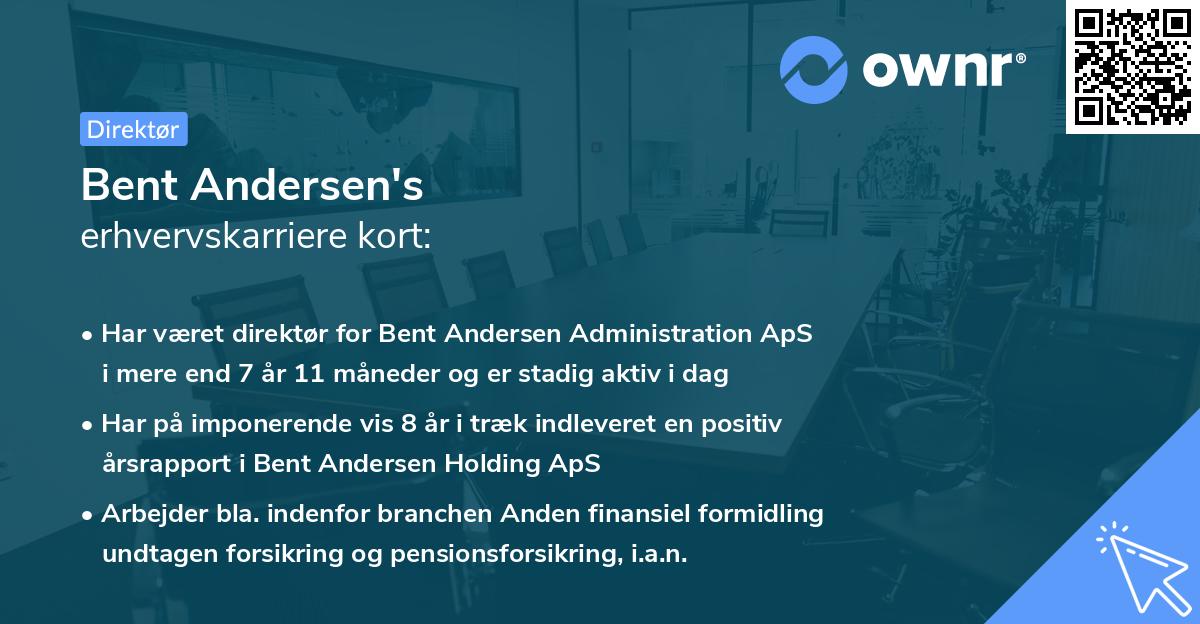 Bent Andersen's erhvervskarriere kort