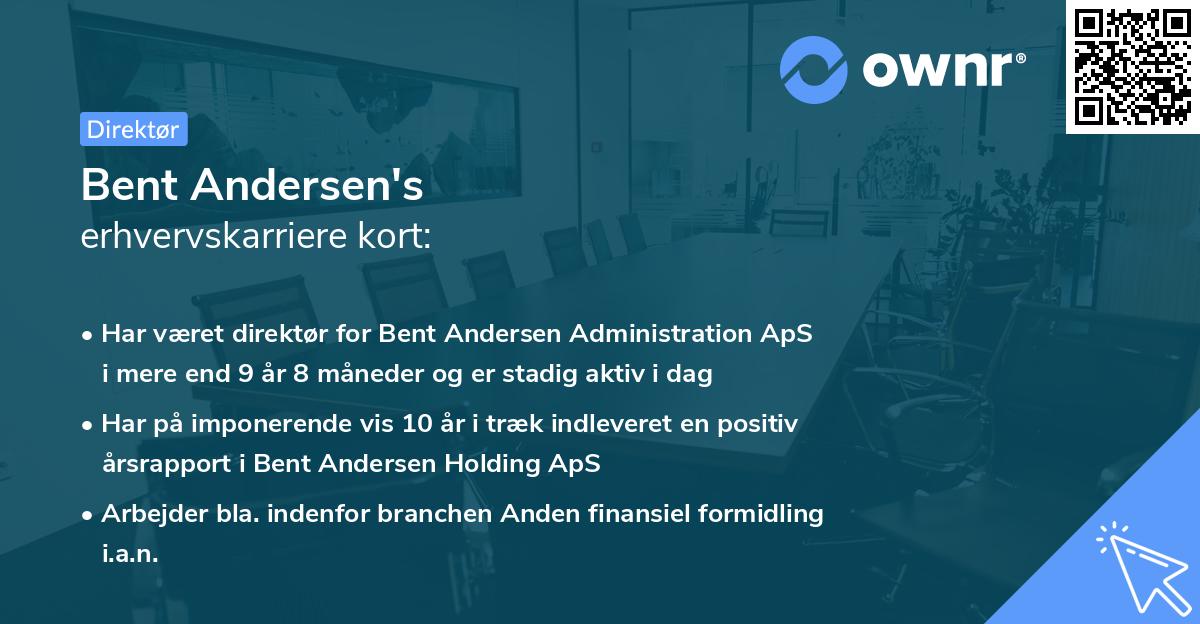 Bent Andersen's erhvervskarriere kort