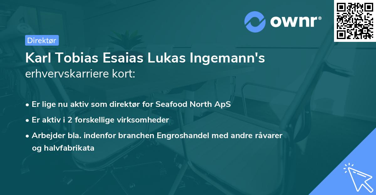 Karl Tobias Esaias Lukas Ingemann's erhvervskarriere kort