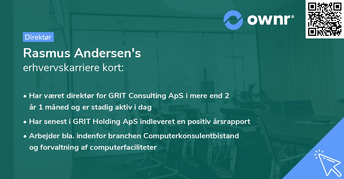 Rasmus Andersen's erhvervskarriere kort