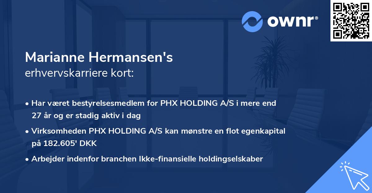 Marianne Hermansen's erhvervskarriere kort