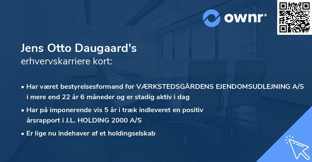 Jens Otto Daugaard's erhvervskarriere kort