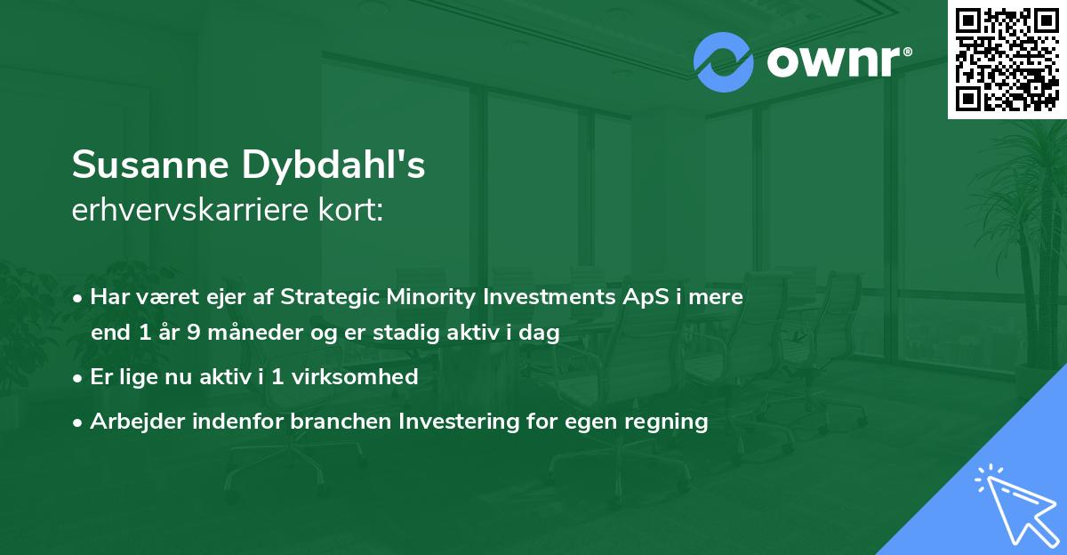 Susanne Dybdahl's erhvervskarriere kort