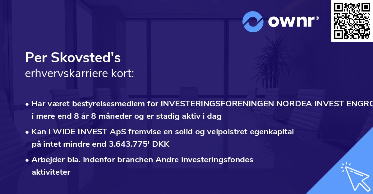 Per Skovsted's erhvervskarriere kort
