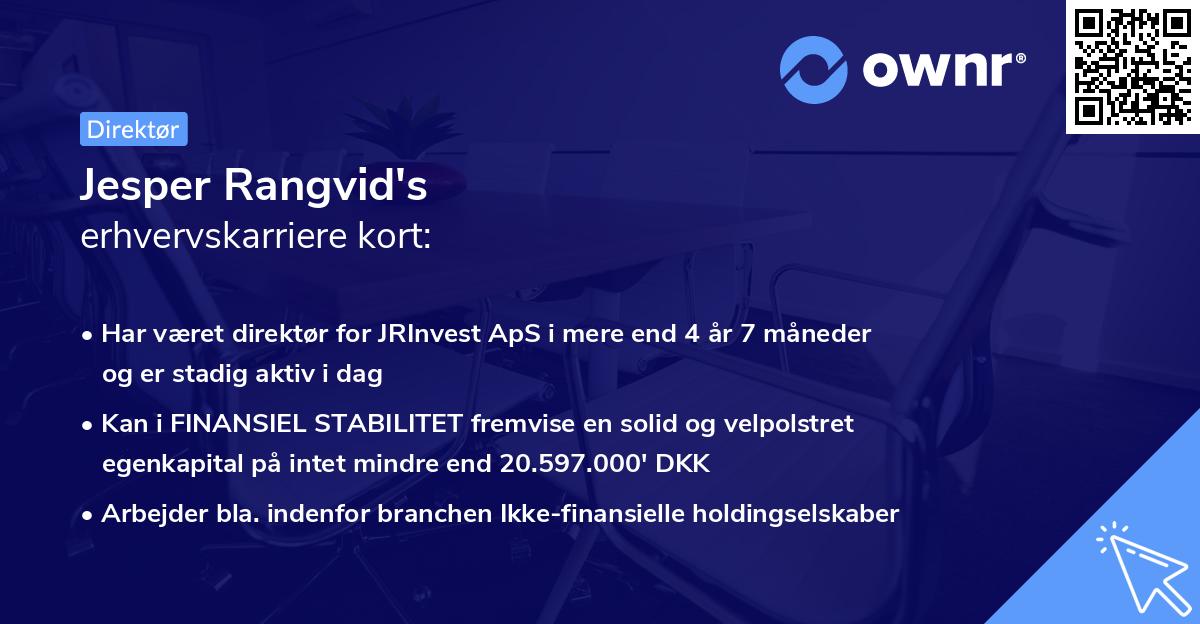 Jesper Rangvid's erhvervskarriere kort