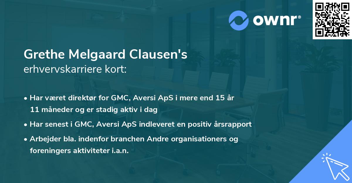 Grethe Melgaard Clausen's erhvervskarriere kort
