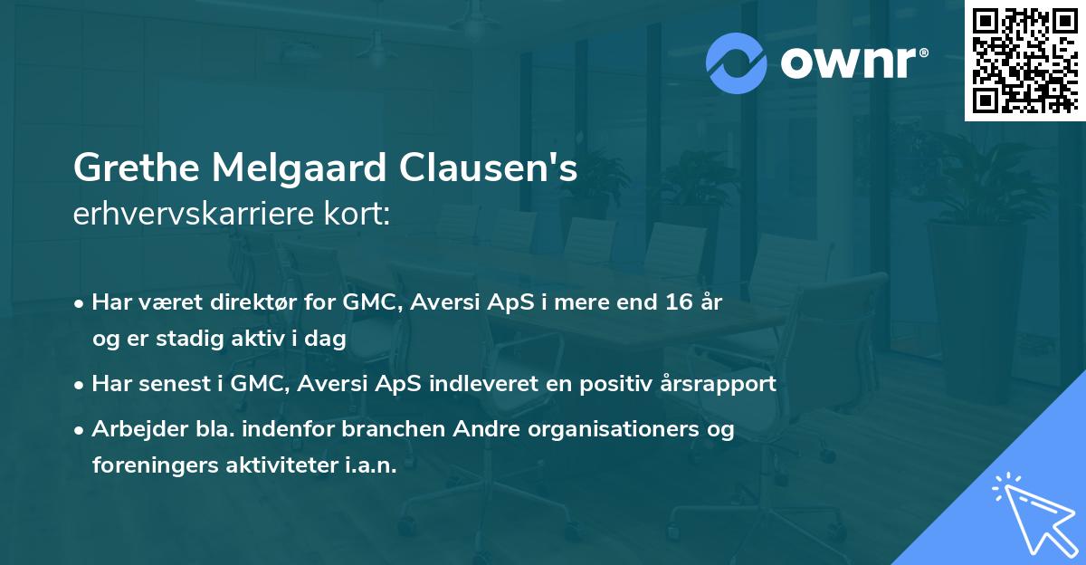 Grethe Melgaard Clausen's erhvervskarriere kort