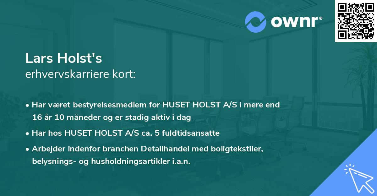 Lars Holst's erhvervskarriere kort