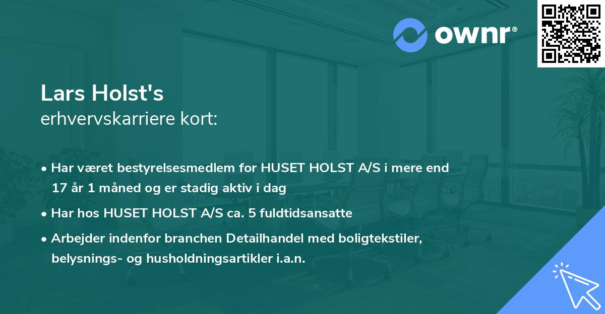 Lars Holst's erhvervskarriere kort